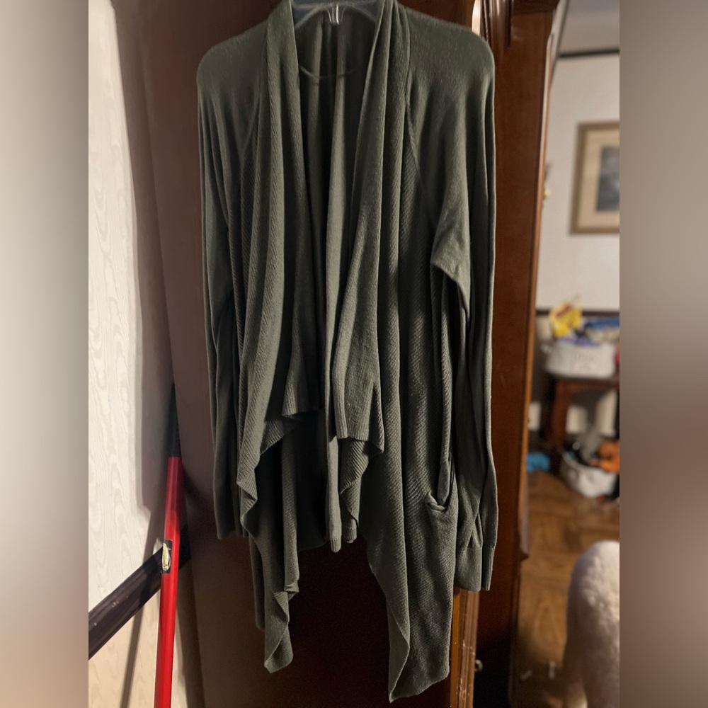 a.n.a Olive Green Knit Cardigan